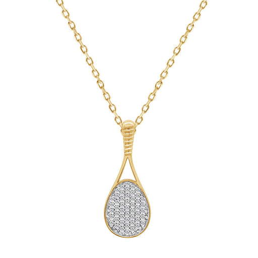 LADIES PENDANT WITH CHAIN 0.20CT ROUND DIAMOND 10K YELLOW GOLD