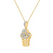 LADIES PENDANT WITH CHAIN 0.16CT ROUND DIAMOND 10K YELLOW GOLD