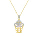 LADIES PENDANT WITH CHAIN 0.16CT ROUND DIAMOND 10K YELLOW GOLD