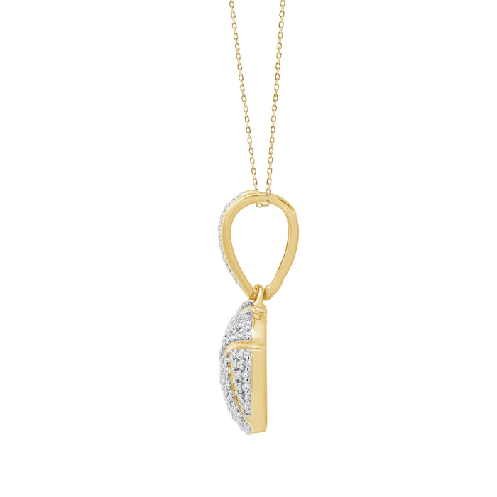 LADIES PENDANT WITH CHAIN 0.33CT ROUND DIAMOND 10K YELLOW GOLD