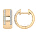 LADIES HOOPS EARRINGS 0.13CT ROUND DIAMOND 10K YELLOW GOLD