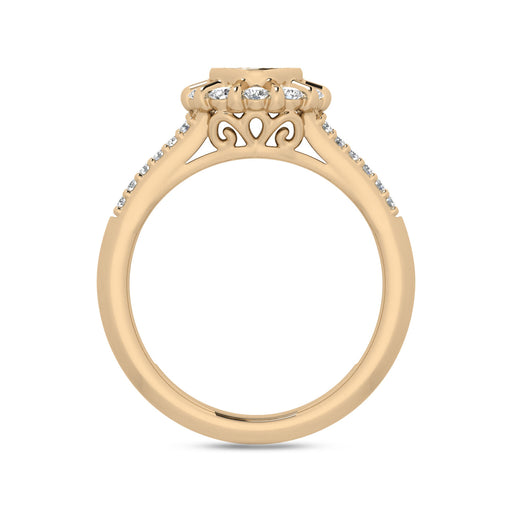 LADIES RING 0.50CT ROUND DIAMOND 10K YELLOW GOLD