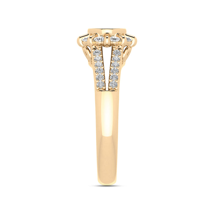 LADIES RING 0.50CT ROUND DIAMOND 10K YELLOW GOLD