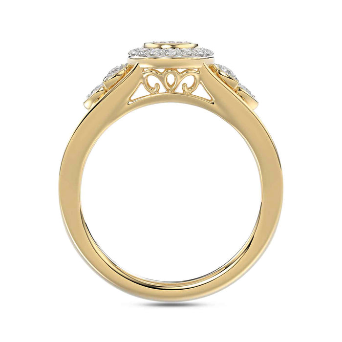 LADIES RING 0.33CT ROUND DIAMOND 10K YELLOW GOLD