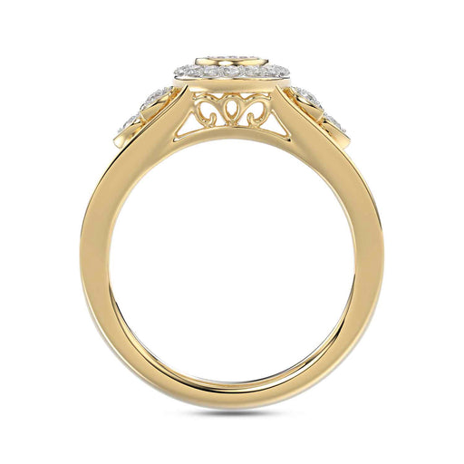 LADIES RING 0.33CT ROUND DIAMOND 10K YELLOW GOLD