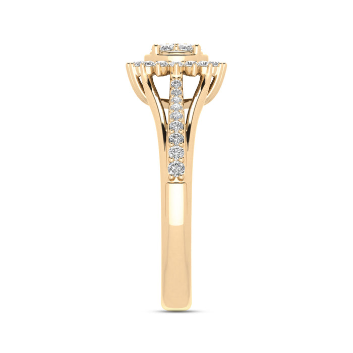 LADIES RING 0.33CT ROUND DIAMOND 10K YELLOW GOLD