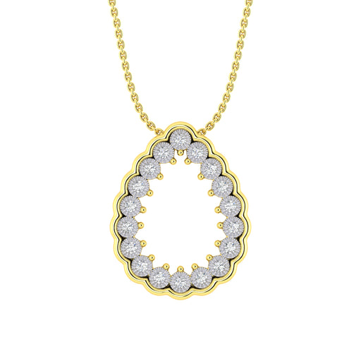 LADIES NECKLACE 0.20CT ROUND DIAMOND 10K YELLOW GOLD
