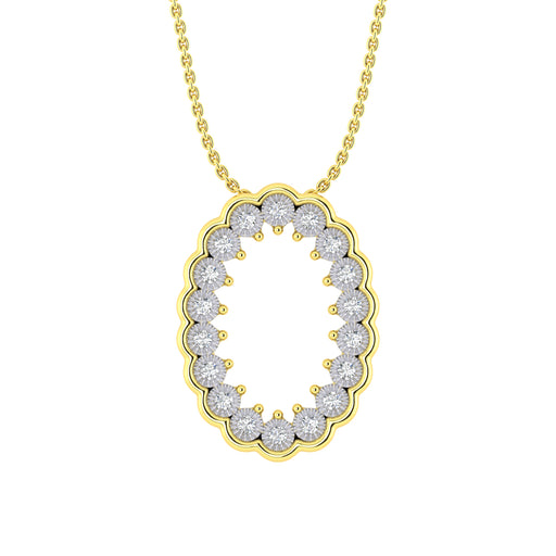 LADIES NECKLACE 0.20CT ROUND DIAMOND 10K YELLOW GOLD