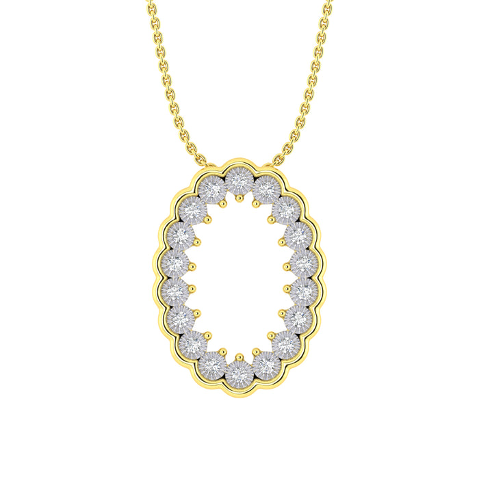 LADIES NECKLACE 0.20CT ROUND DIAMOND 10K YELLOW GOLD