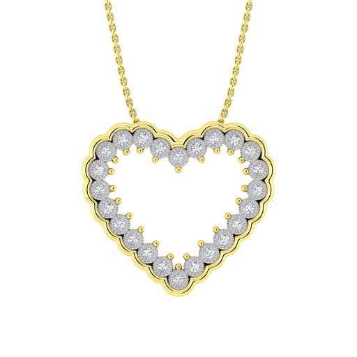 LADIES NECKLACE 0.20CT ROUND DIAMOND 10K YELLOW GOLD