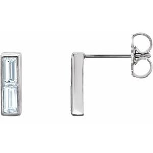 Ladies Natural Diamond Earrings — Platinum