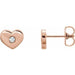 Ladies Natural Diamond Heart Earrings (I1, G-H) — 14K Rose Gold