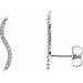 Ladies Natural Diamond Ear Climbers — Platinum
