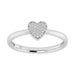 Sterling Silver White Heart Cluster Diamond Promise Ring 0.10CT Round Diamonds For Girls & Women