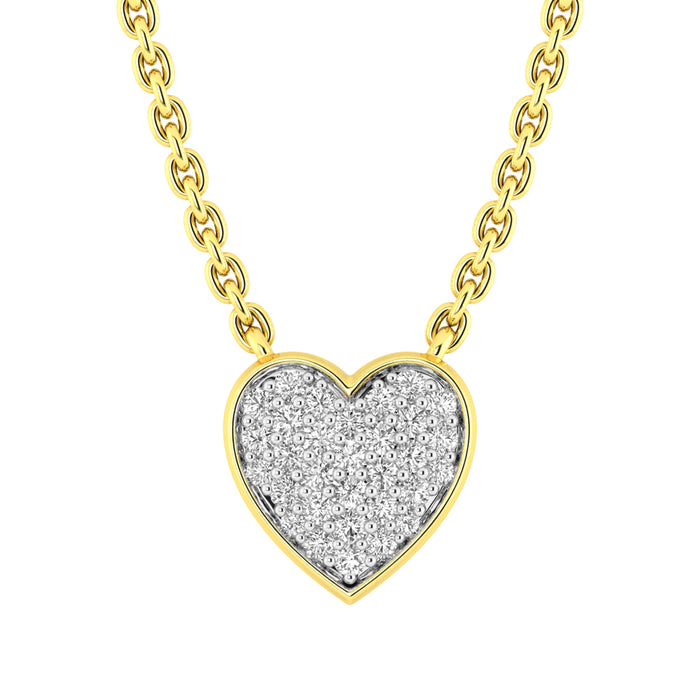 LADIES NECKLACE 0.15CT ROUND DIAMOND 10K YELLOW GOLD