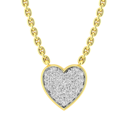 LADIES NECKLACE 0.15CT ROUND DIAMOND 10K YELLOW GOLD