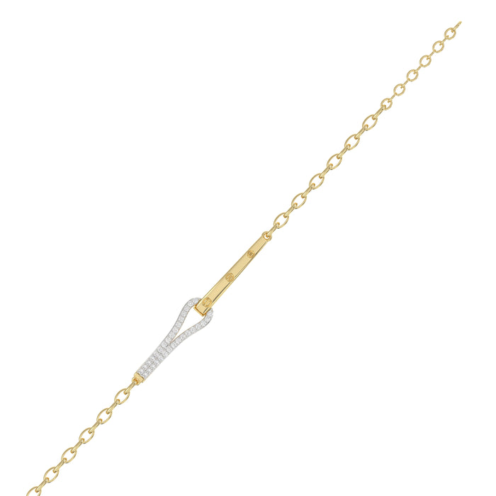 Stylish 10K Yellow Gold Diamond Bangle For Women With Sparkling 0.33 Ct Round Diamonds. A Modern And Elegant Fine Jewelry
