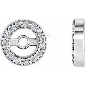Ladies Natural Diamond Earring Jackets with 3 mm ID — Platinum