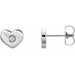 Ladies Natural Diamond Heart Earrings (I1, G-H) — Sterling Silver