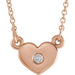 Ladies Natural Diamond Heart Necklace (I1, G-H) — 14K Rose Gold