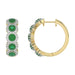 14K Yellow Gold 3.62Ct Emerald And Round Diamond Hoop Earrings For Women. A Refined Luxury Jewelry Design Perfect For Gifting Or Special Events.