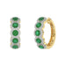 14K Yellow Gold 3.62Ct Emerald And Round Diamond Hoop Earrings For Women. A Refined Luxury Jewelry Design Perfect For Gifting Or Special Events.
