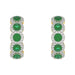 14K Yellow Gold 3.62Ct Emerald And Round Diamond Hoop Earrings For Women. A Refined Luxury Jewelry Design Perfect For Gifting Or Special Events.