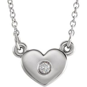 Ladies Natural Diamond Heart Necklace (I1, G-H) — Sterling Silver
