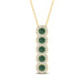 LADIES PENDANT WITH CHAIN 1.80CT ROUND/GREEN EMERALD ROUND DIAMOND 14K YELLOW GOLD