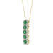 14K Yellow Gold 1.80Ct Emerald And Round Diamond Pendant For Women. A Refined Luxury Jewelry Design Includes Chain