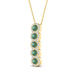 LADIES PENDANT WITH CHAIN 1.80CT ROUND/GREEN EMERALD ROUND DIAMOND 14K YELLOW GOLD