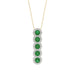 14K Yellow Gold 1.80Ct Emerald And Round Diamond Pendant For Women. A Refined Luxury Jewelry Design Includes Chain