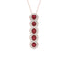 LADIES PENDANT 1.80CT ROUND/RUBY ROUND DIAMOND 14K ROSE GOLD (ROUND RUBY 1.40CT)