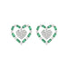 LADIES EARRING 0.50CT ROUND/GREEN EMERALD BAGUETTE DIAMOND 14K YELLOW GOLD (GREEN EMERALD BAGUETTE 0.32CT)
