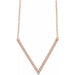 Ladies Natural Diamond V Necklace (I1, H+) — 14K Rose Gold