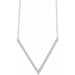 Ladies Natural Diamond V Necklace (I1, H+) — 14K White Gold