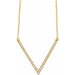 Ladies Natural Diamond V Necklace (I1, H+) — 14K Yellow Gold