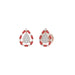Elegant 14K Rose Gold Ladies Earrings Featuring Ruby And Diamond Accents With Round And Baguette Cuts 0.88Ct. A Luxurious Fine Jewelry Design.