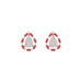 Elegant 14K Rose Gold Ladies Earrings Featuring Ruby And Diamond Accents With Round And Baguette Cuts 0.88Ct. A Luxurious Fine Jewelry Design.