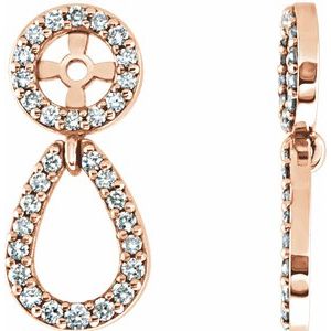 Ladies Natural Diamond Earring Jackets — 14K Rose Gold