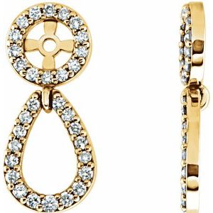 Ladies Natural Diamond Earring Jackets — 14K Yellow Gold