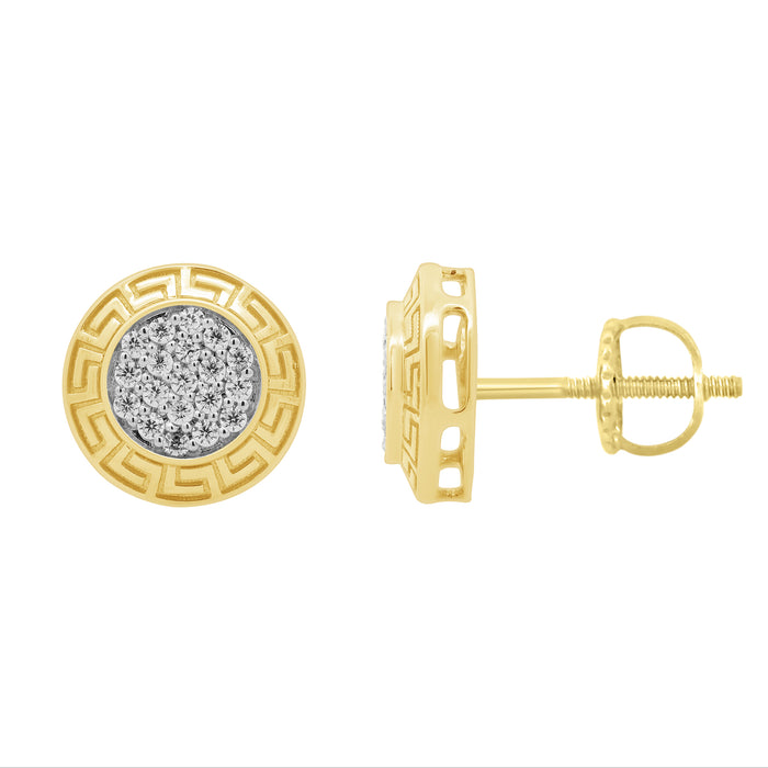 LADIES EARRINGS 0.25CT ROUND DIAMOND 10K YELLOW GOLD