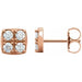 Ladies Natural Diamond Earrings — 14K Rose Gold