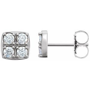 Ladies Natural Diamond Earrings — Platinum