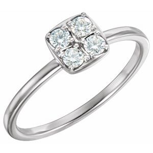 Ladies Natural Diamond Stackable Ring — Platinum