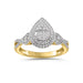 LADIES RING 0.33CT ROUND/BAGUETTE DIAMOND 10K YELLOW GOLD