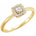 Ladies Natural Diamond Halo-Style Stackable Ring — 14K Yellow Gold