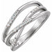 Ladies Natural Diamond Criss-Cross Ring (SI2-SI3, G-H) — Platinum