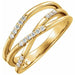 Ladies Natural Diamond Criss-Cross Ring (I1, G-H) — 14K Yellow Gold