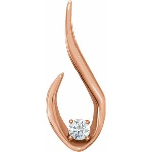 Ladies Natural Diamond Freeform Pendant (I1, G-H) — 14K Rose Gold
